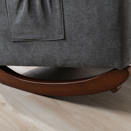 Living Room Chair Lazy Recliner Comfortable Fabric High Back Armchair- Antique Gray