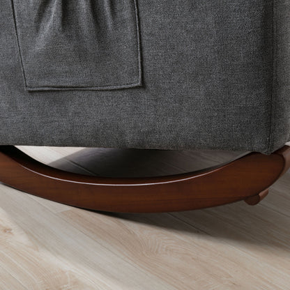 Living Room Chair Lazy Recliner Comfortable Fabric High Back Armchair- Antique Gray