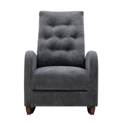 Living Room Chair Lazy Recliner Comfortable Fabric High Back Armchair- Antique Gray