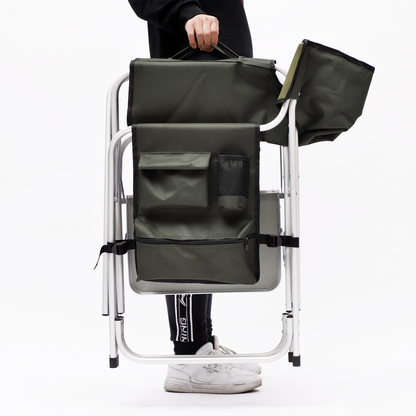 2pcs Padded Folding Outdoor Chair with Pockets Oversized Directors Chair- Green