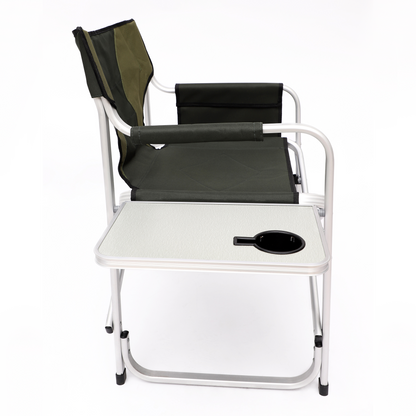 2pcs Padded Folding Outdoor Chair with Pockets Oversized Directors Chair- Green