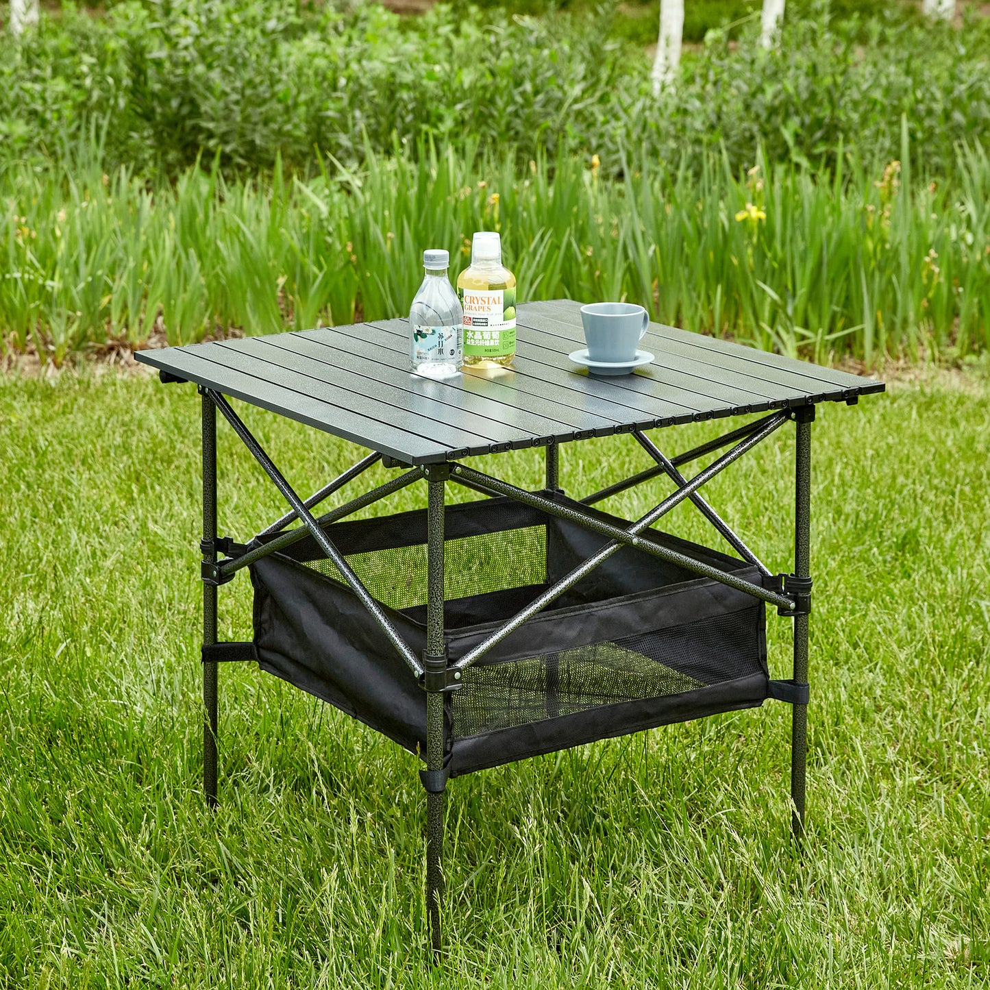 Aluminum Folding Outdoor Camping Roll-Up Square Table with Carrying Bag