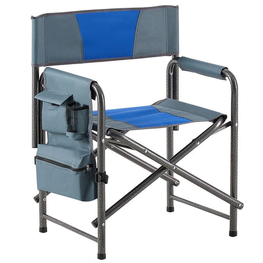 Aluminum Folding Outdoor Camping Director’s Chair with Storage Pockets