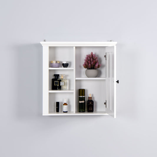 Modern Designed Wooden Bathroom Wall Mounted Cabinet with Door- White
