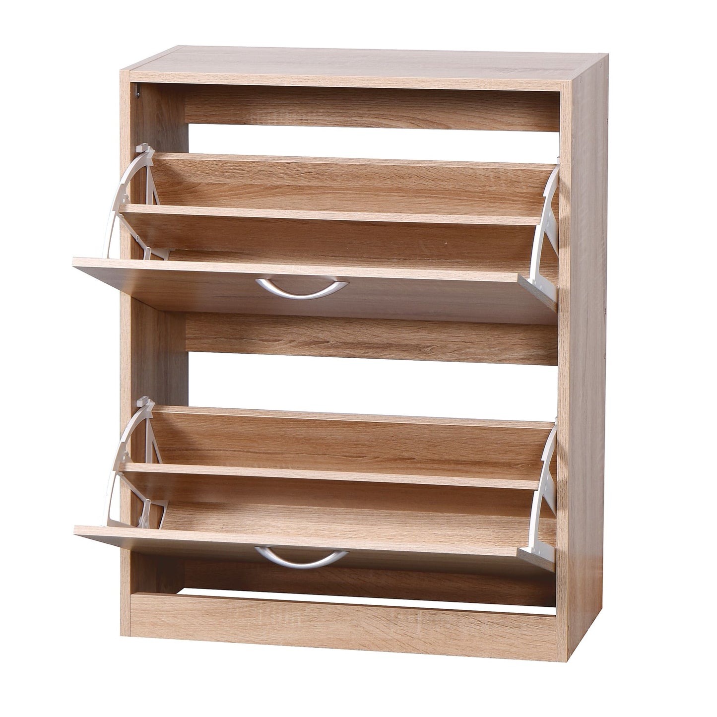 Entryway Wooden Shoe Storage and Cabinet with 2 Flip Doors- Natural