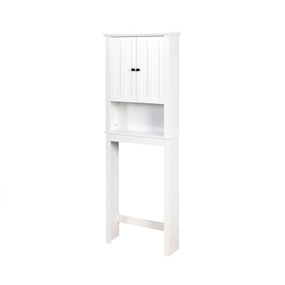 Wooden Over the Toilet Space Saver Storage with Adjustable Shelf in White
