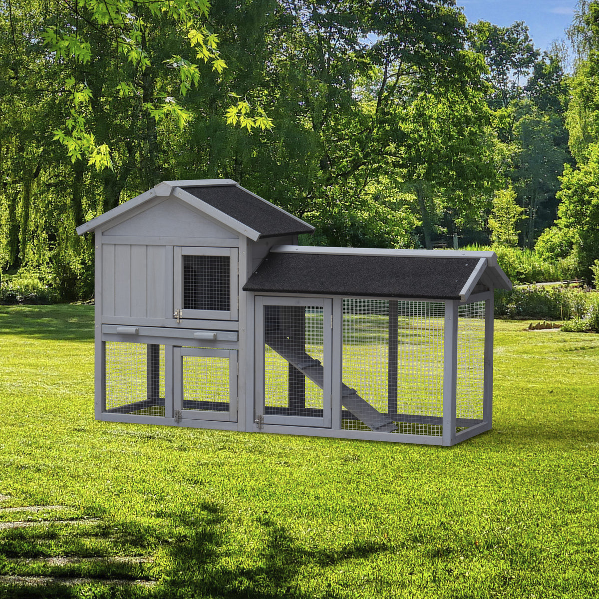 Rabbit Hutch Extensible Chicken Coop with No Leak Trays Large Running Space