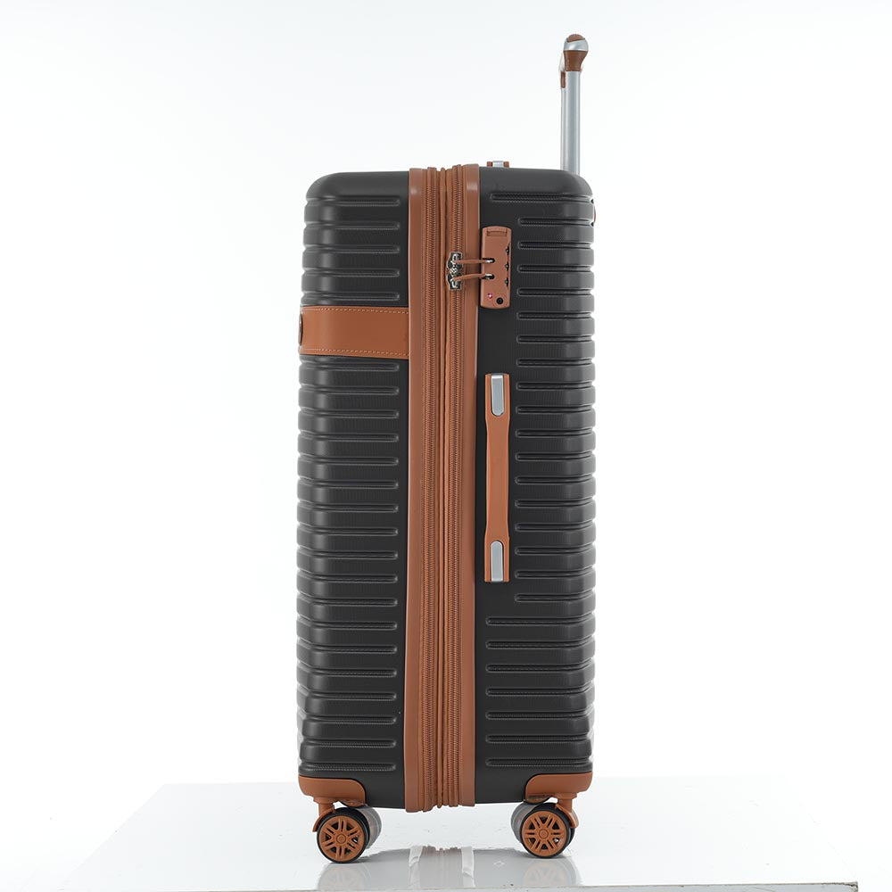 Set of 4 Expandable Lightweight Suitcase with Packing Cubes TSA Lock and Spinner Wheels - Coffee and Black