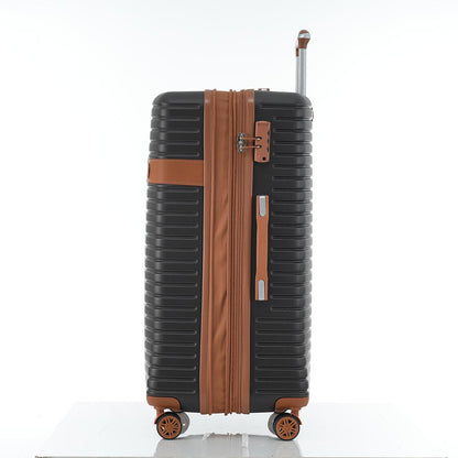 Set of 4 Expandable Lightweight Suitcase with Packing Cubes TSA Lock and Spinner Wheels - Coffee and Black