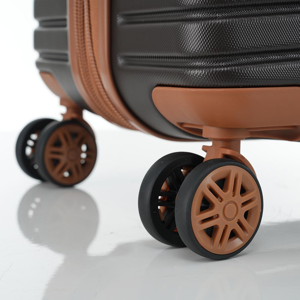 Set of 4 Expandable Lightweight Suitcase with Packing Cubes TSA Lock and Spinner Wheels - Coffee and Black