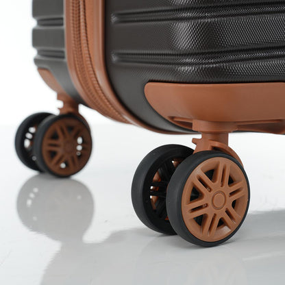Set of 4 Expandable Lightweight Suitcase with Packing Cubes TSA Lock and Spinner Wheels - Coffee and Black