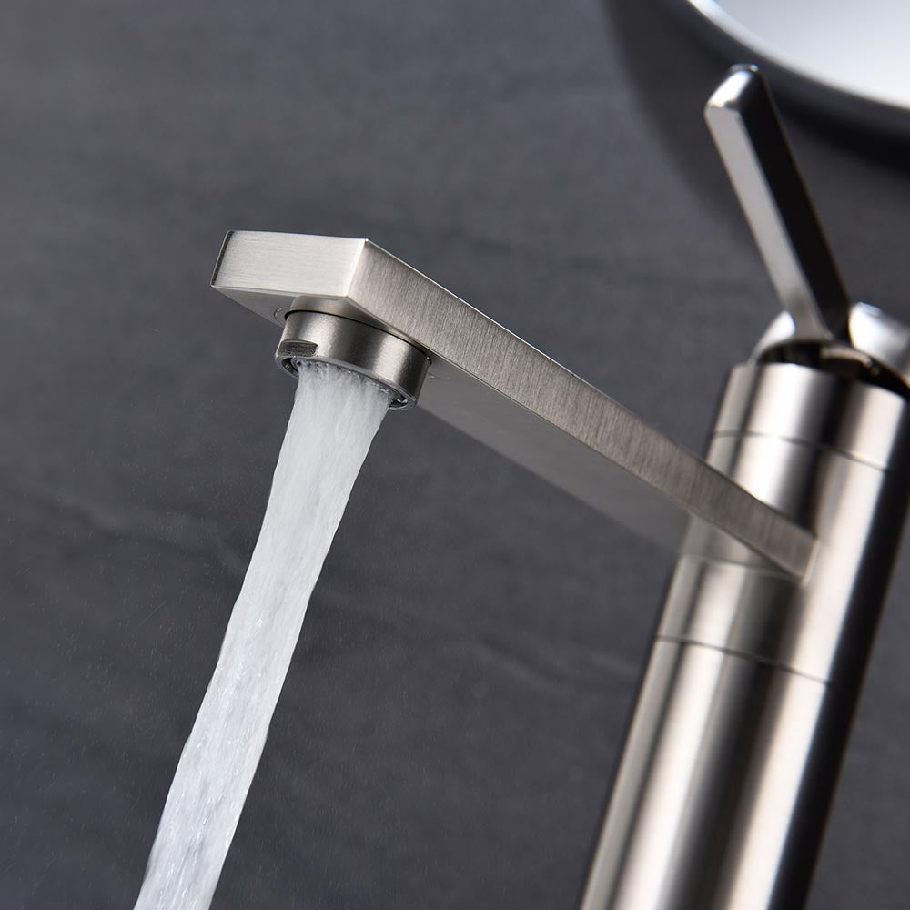 Single Handle Sink Vanity Bathroom Faucet - Brushed Nickel