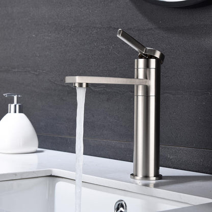 Single Handle Sink Vanity Bathroom Faucet - Brushed Nickel