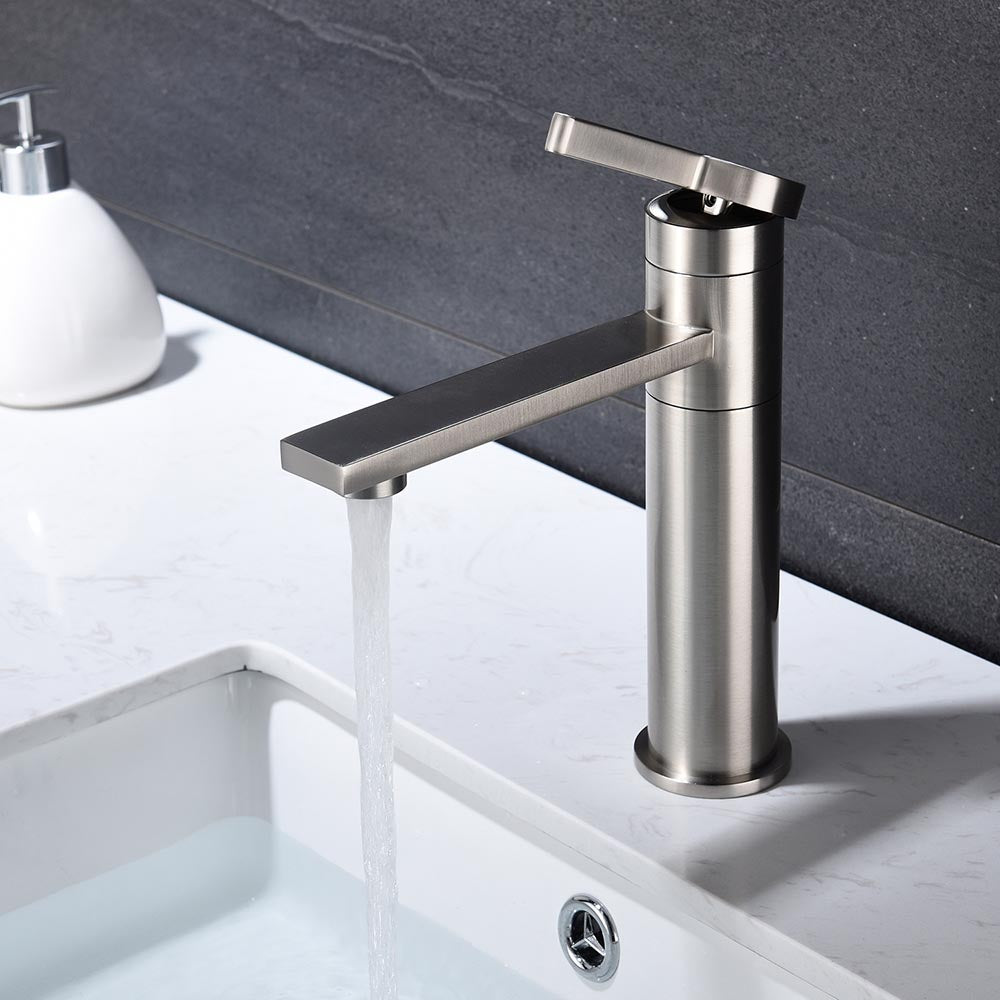 Single Handle Sink Vanity Bathroom Faucet - Brushed Nickel