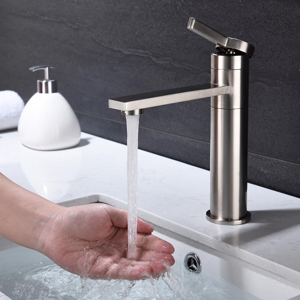 Single Handle Sink Vanity Bathroom Faucet - Brushed Nickel