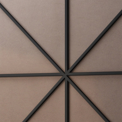 42-Inch Circular Metal Framed Wall Mirror -  Black