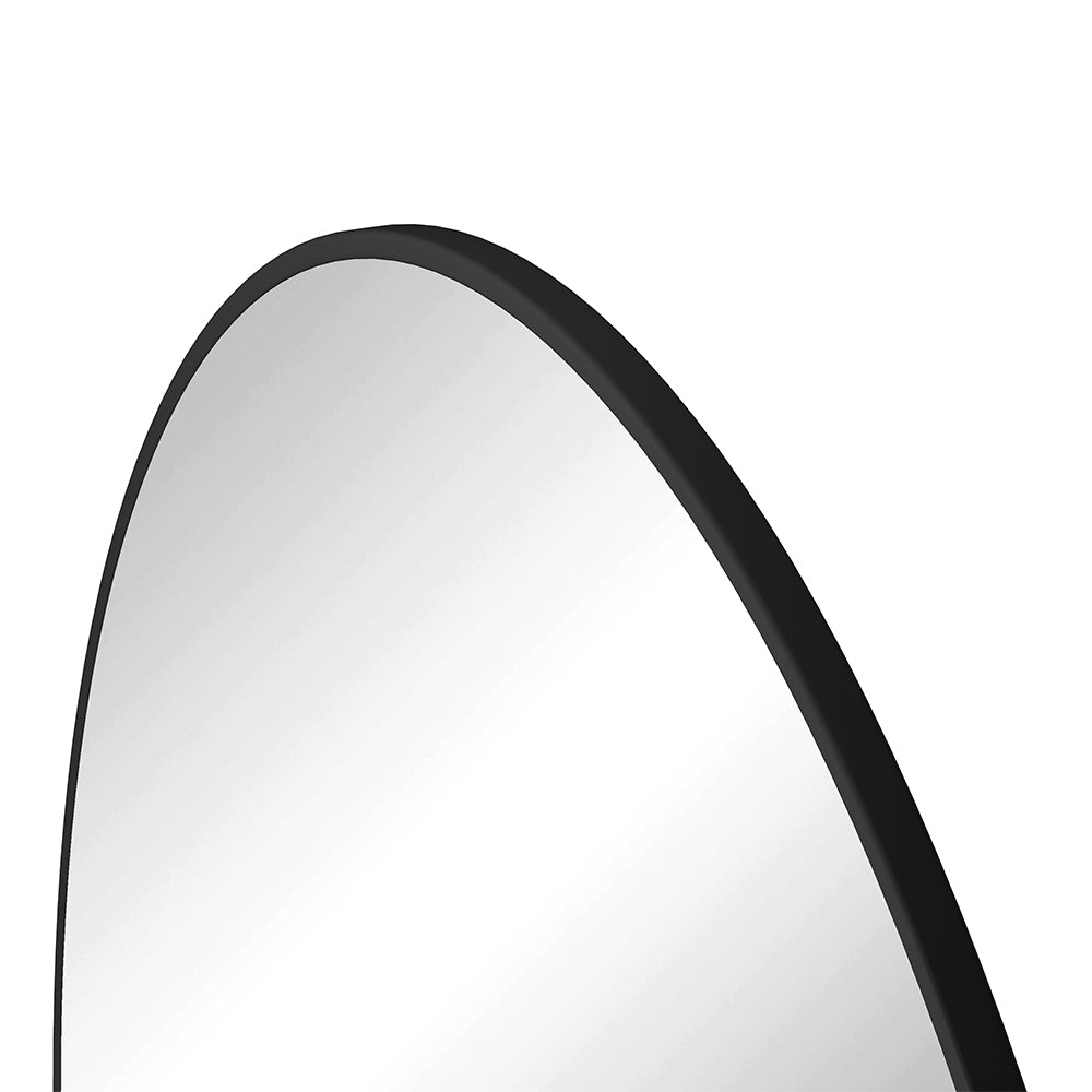 36-Inch Round Metal Framed Wall Mirror - Black