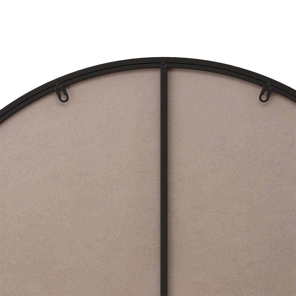 36-Inch Round Metal Framed Wall Mirror - Black