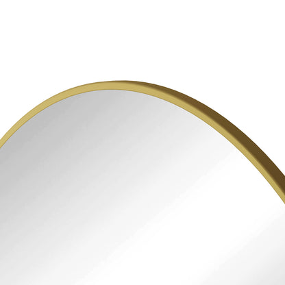 48-Inch Oversized Round Metal Framed Mirror - Gold