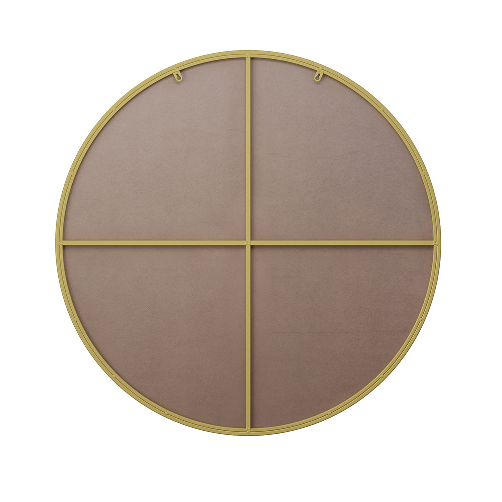 36-Inch Round Metal Framed Mirror - Gold