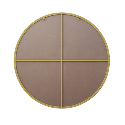 36-Inch Round Metal Framed Mirror - Gold