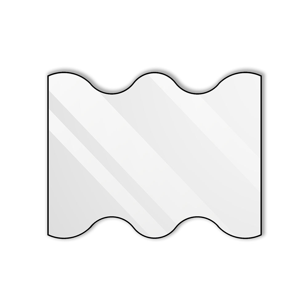 30x35" Black Rectangular Mirror with Wavy Sides - Metal Frame