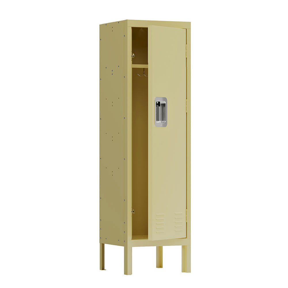 Retro Style Tall Metal Locker - Yellow