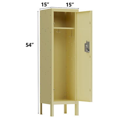 Retro Style Tall Metal Locker - Yellow
