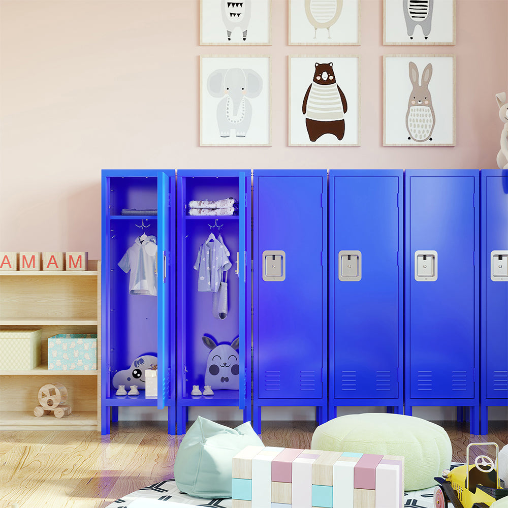 Retro Tall Metal Locker - Blue
