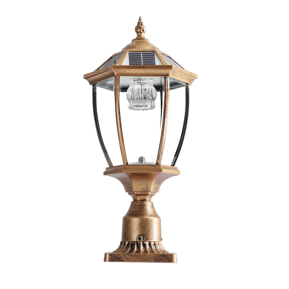Retro Gold Solar LED Column Headlights - Dimmable