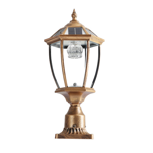 Retro Gold Solar LED Column Headlights - Dimmable