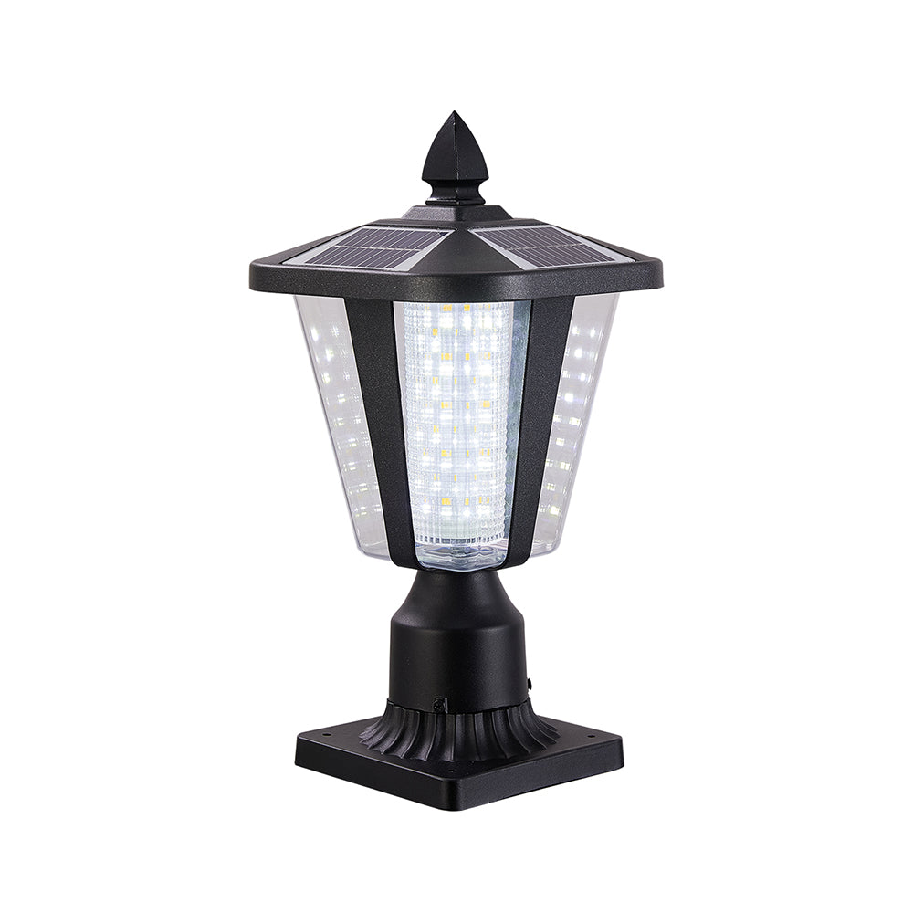 Black Solar LED Column Headlights - Dimmable