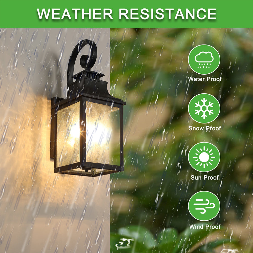 Large Glass Outdoor Wall Lamp