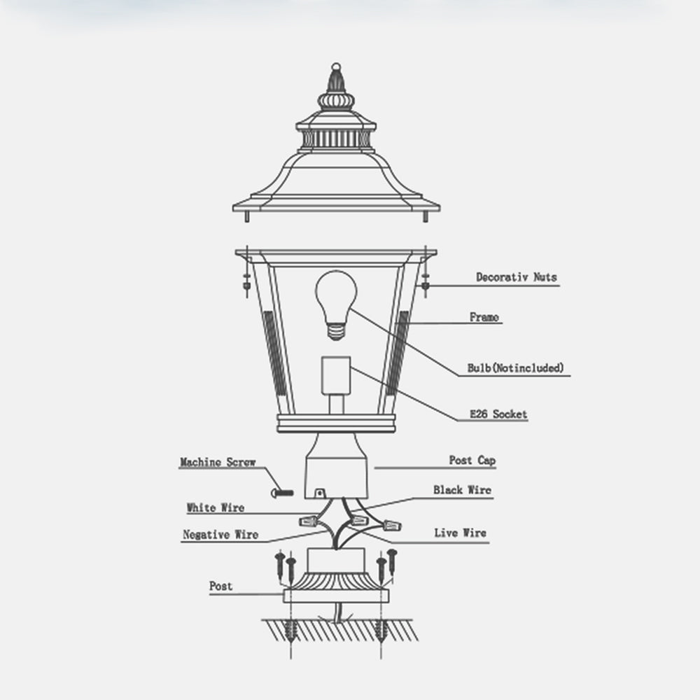 Glass Column Headlights - Outdoor