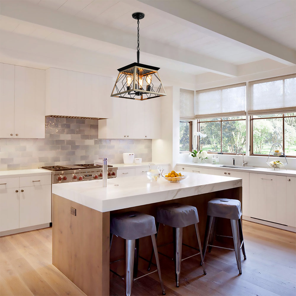 4-Light Bulbs Farmhouse Chandelier