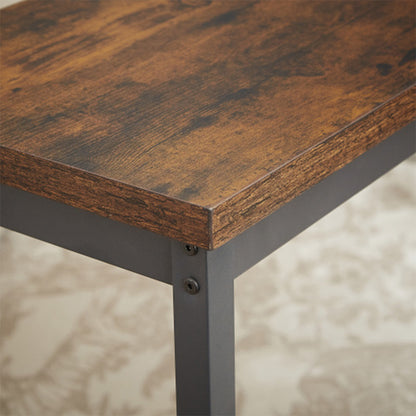 Industrial Bar Table Set with 3 Stools - Rustic Brown