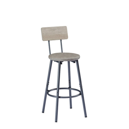 Industrial Bar Table Set with 3 Stools - Grey