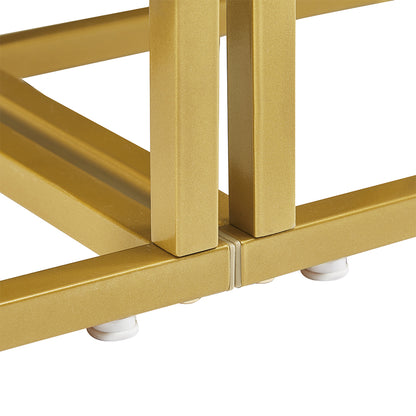 4-Tier Round Open Bookshelf with Gold Metal Frame - White