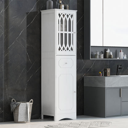 Tall Bathroom Cabinet - White