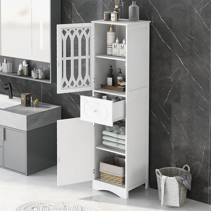 Tall Bathroom Cabinet - White