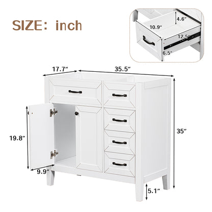 Bathroom Vanity Base without Sink - White