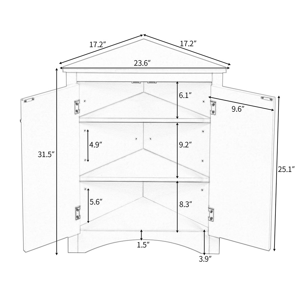 Triangle Freestanding Cabinet - White