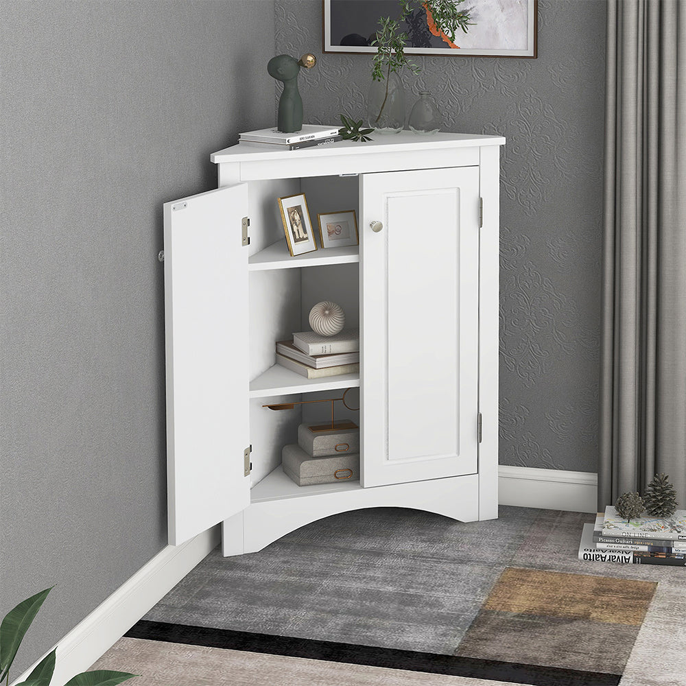 Triangle Freestanding Cabinet - White