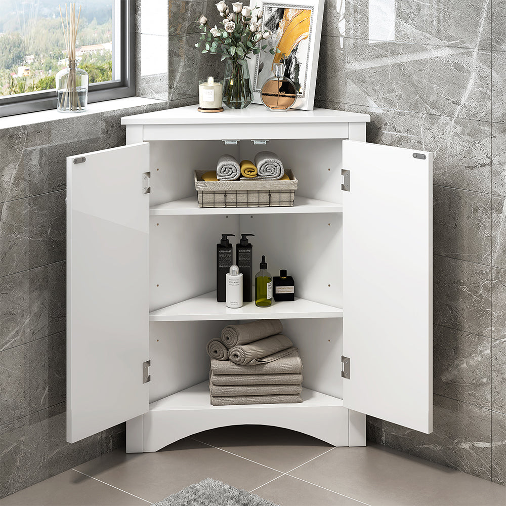 Triangle Freestanding Cabinet - White
