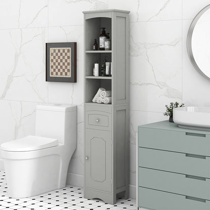 Tall Freestanding Bathroom Cabinet - Grey