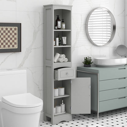 Tall Freestanding Bathroom Cabinet - Grey