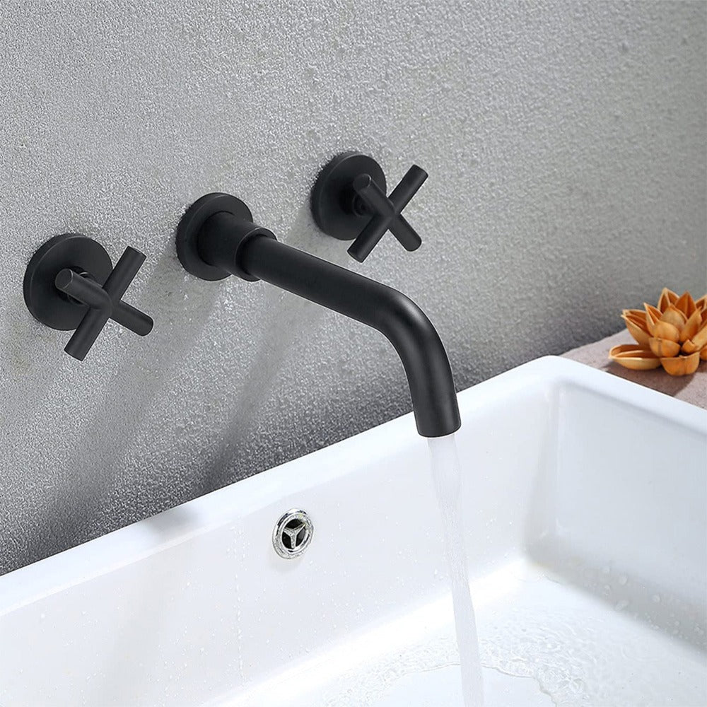 Bathroom Faucet Wall Mounted Bathroom Sink Faucet - Black