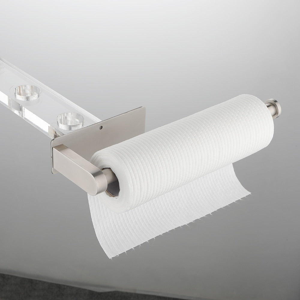 Paper Towel Holder Set 12-Inch 2 Pack Versatile Under Cabinet Mounting - Brushed Nickel