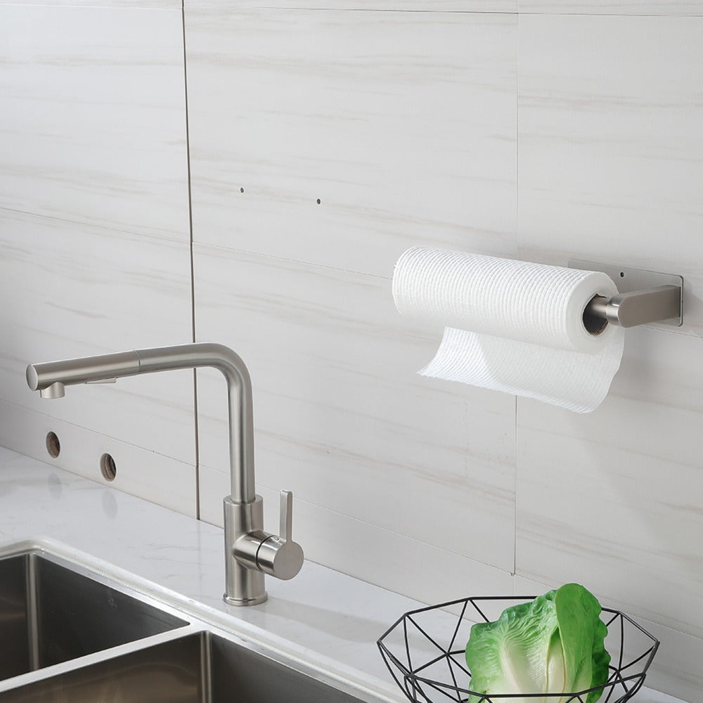 Paper Towel Holder Set 12-Inch 2 Pack Versatile Under Cabinet Mounting - Brushed Nickel