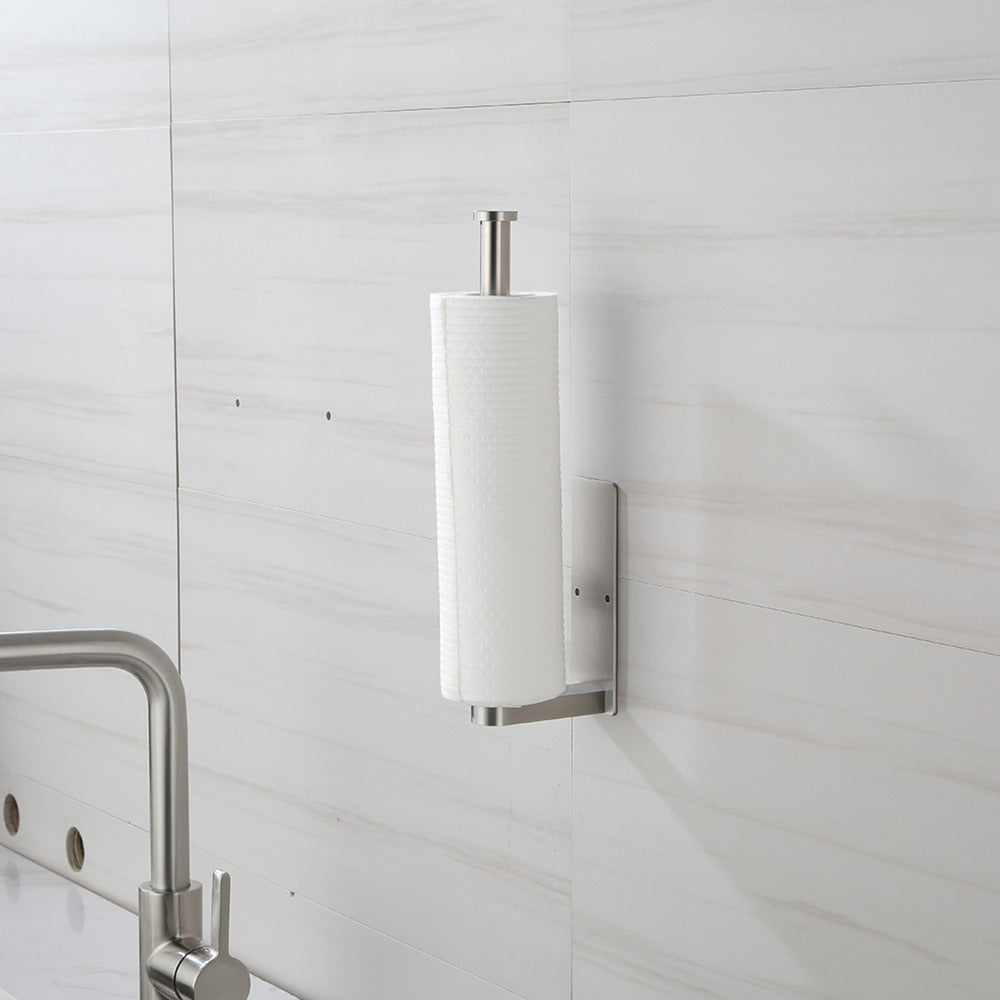 Paper Towel Holder Set 12-Inch 2 Pack Versatile Under Cabinet Mounting - Brushed Nickel